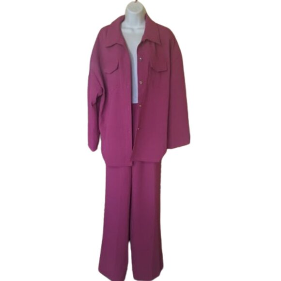 Two-Piece Pantsuit Pink Shirt and Pants Set Size XL NEW NWOT - Picture 1 of 6